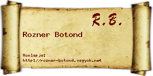 Rozner Botond névjegykártya